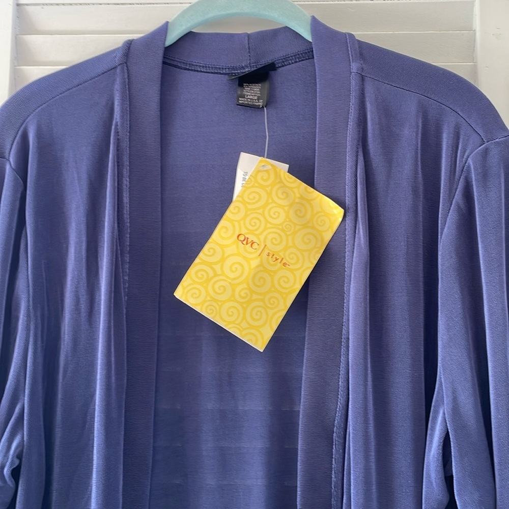 Citiknits lightweight cardigan. NWT size large. Blue.